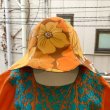 画像1: Handmade BR/OR Flower&Denim reversible tulip hat