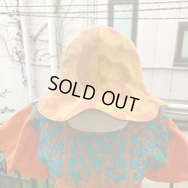 画像1: Handmade OR/YE Flower&Denim reversible tulip hat