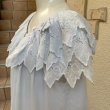 画像2: Light blue cotton grapes cutwork lace collar negligee dress