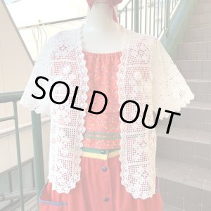 画像: Vintage flower motif crochet cardigan