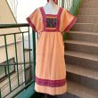 画像1: Vintage light orange  embroidery dress