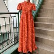 画像1: Vintage heart&flower・fruits pattern dress