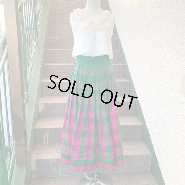 画像1: 70'S Made in West Germany Silk plaid skirt