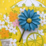 画像: 60'S Light blue&Yellow Flower broach