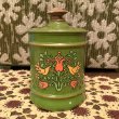 画像1: 60'S Bird&Flower Tin canister（M）JUNK