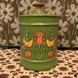 画像1: 60'S Bird&Flower Tin canister(L)