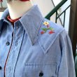 画像4: Vintage mushroom&flower embroidery chambray shirt