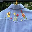 画像2: Vintage mushroom&flower embroidery chambray shirt