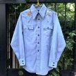 画像1: Vintage mushroom&flower embroidery chambray shirt