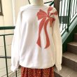 画像1: Vintage ribbon patch raglan sleeves sweat