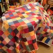 画像1: Vintage colorful flowers patchwork quilt