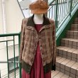 画像1: Vintage rib switching plaid jacket