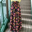 画像1: Vintage Flower&Strawberry pattern wrap skirt