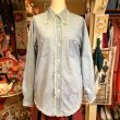 画像1: Vintage mushroom&flower embroidery chambray shirt