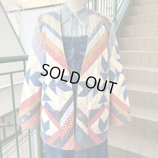 画像1: Vintage Patchwork quilting jacket