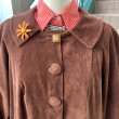 画像3: Vintage corduroy coat with flower brooch