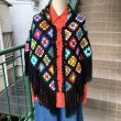 画像1: Vintage Granny square knit cape