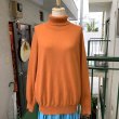 画像1: Vintage orange high neck knit sweater