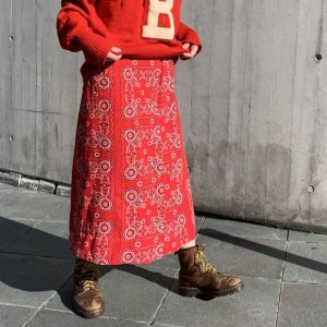 画像: Vintage bandana pattern long skirt