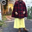 画像1: Vintage Design Plaid collared poncho