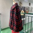 画像7: Vintage Design Plaid collared poncho