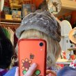 画像1: Vintage suede lace decoration fur hat