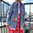 画像1: Vintage flower patch chambray shirt