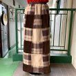 画像4: (SALE) Vintage plaid&velor patchwork long skirt