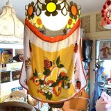 画像: Vintage fruits pattern pile apron