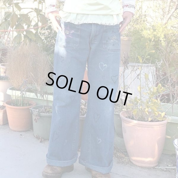 画像1: Vintage SEAFARER Hand paint denim sailor pants