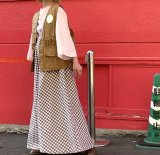 画像: Vintage gingham check long skirt