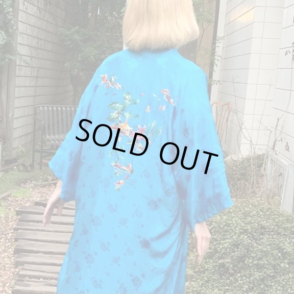 画像1: Vintage china embroidery light gown coat