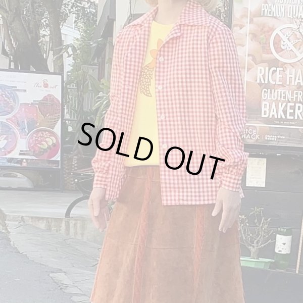 画像1: Vintage checkered blouse