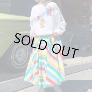 画像: Vintage colorful multi border skirt