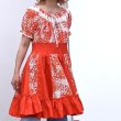 画像1: Vintage flower pattern ruffle lace dress