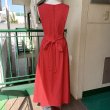 画像8: Vintage pindot pattern ruffle pocket sleeveless long dress