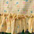 画像3: Vintage ye checkered flower flocky printed cafe curtain