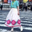 画像1: Vintage design patchwork skirt