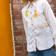 画像2: Vintage hand paint duck linen blouse