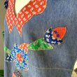 画像5: Vintage flower&ruffle collar patchwork denim top