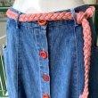 画像2: Vintage rope belt&red button denim skirt