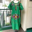 画像2: (SALE)Vintage flower embroidery gr mexican dress