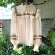 画像8: Vintage satin ribbon line sheer top