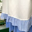 画像5: Vintage light blue checkered flower lace apron