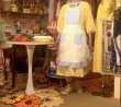 画像6: Vintage light blue checkered flower lace apron