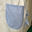 画像4: Vintage light blue checkered flower lace apron