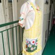 画像2: Vintage YE checkered pop flower pocket apron