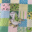 画像13: Vintage rabbit and bird patchwork pattern curtain B