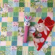 画像11: Vintage rabbit and bird patchwork pattern curtain B