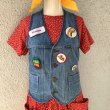 画像1: Vintage patch&button badges denim vest